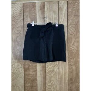 Cleo Petites Black Paperbag Shorts With Tie Waist Size Large L
